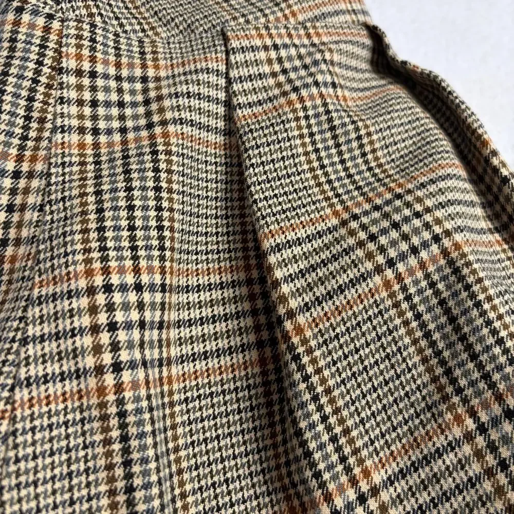 RSQ by Tillys Pleated Plaid Mini Skirt Women's L Brown Micro Preppy Kfashion Y2K